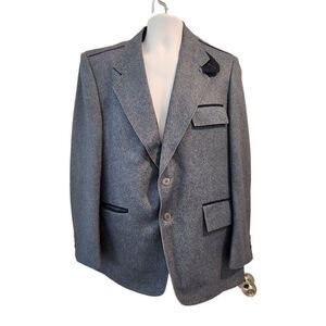 Vintage 60s Madonna Inn Mens Blue Tailored Suit Jacket Sports Coat L Uniform 44